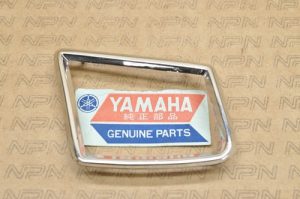 s-l500 Chrome rectangular frame badge with a Yamaha Genuine Parts sticker showing the Yamaha logo and text 'Genuine Parts'.