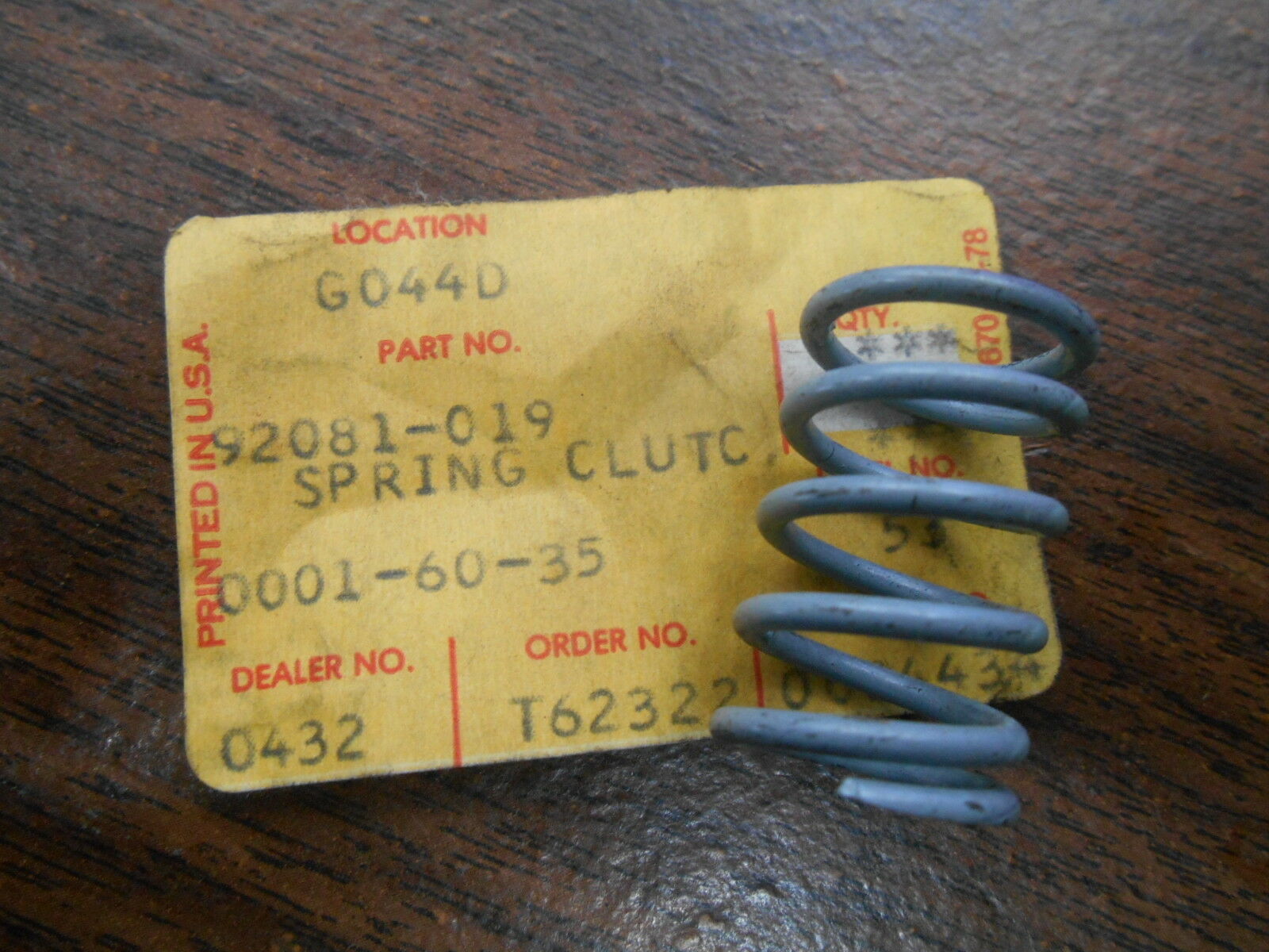 Kawasaki 92081-019 SPRING CLUTCH  kcl1