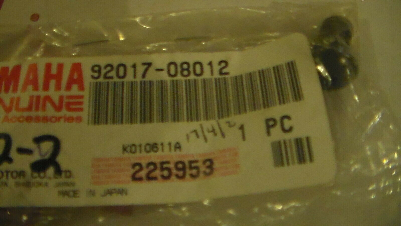Yamaha 92017-08012-00 BOLT, BUTTON HEAD  , scrph1