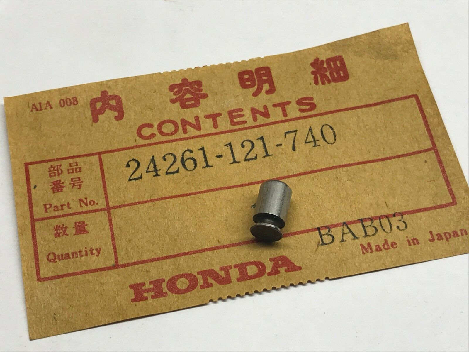 Honda 24261-121-740 PIN, GEARSHIFT FORK GUIDE , htr1