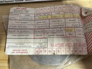 Honda 22480-958-010 PLATE B, CLUTCH , hcl1
