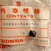 Honda 43353-548-003 BLEEDER CAP SCREW , hru2