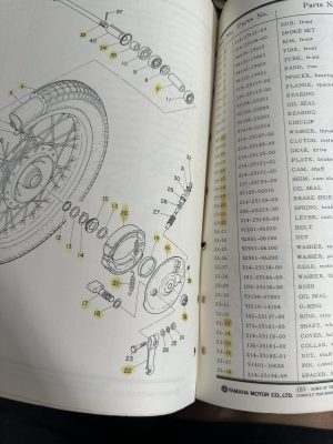 Yamaha , Parts List,  RT1 , RT1-M , used