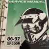 HONDA 1986-1997 , XR200R, Service Manual, with honda binder , pre-owned, cabtop