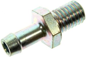 Metal bolt with a hex nut and threaded end, close-up view.