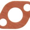 Red-brown gasket with one large central hole and two smaller holes, irregular rounded shape.